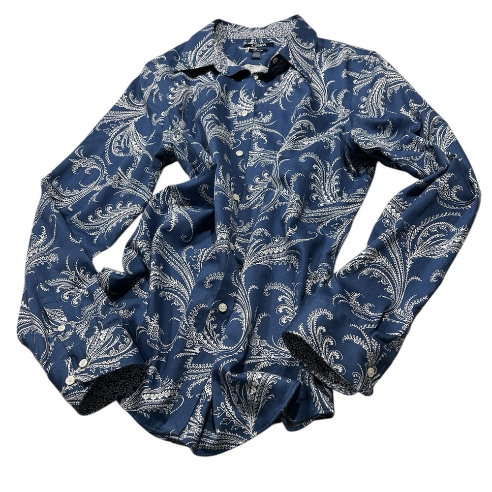 Pretty Chaps No-iron Navy Paisley Button-Up Shirt